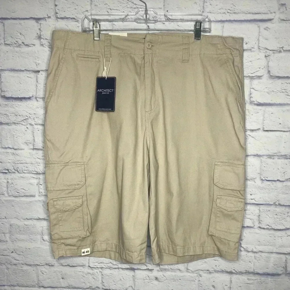Architect Men’s Activeflex Cargo Shorts in Stone - Picture 2 of 6